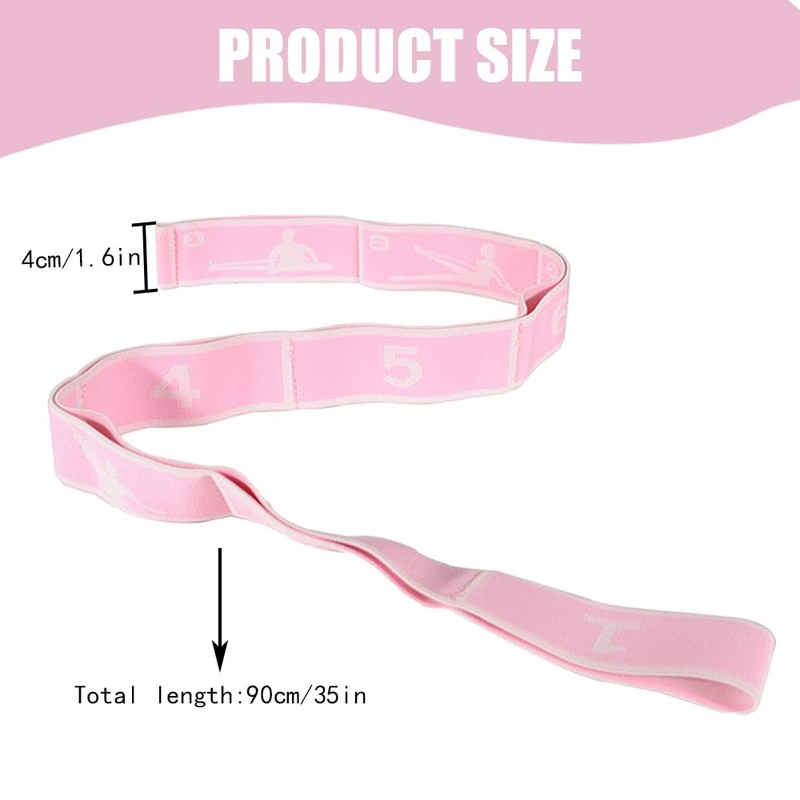 TRKETK 2 Pcs Yoga Stretching Strap, Stretching Strap with 8
