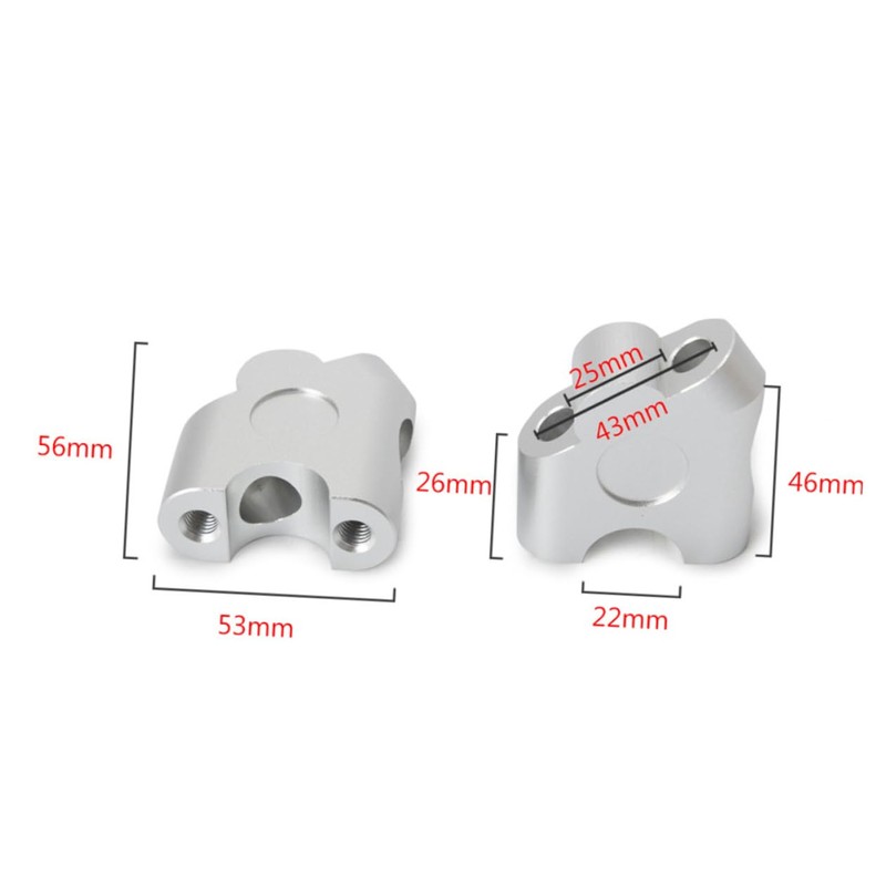 Mikinona 1 Pair 2 Anodized Motorcycle Handlebar Riser Clamp for