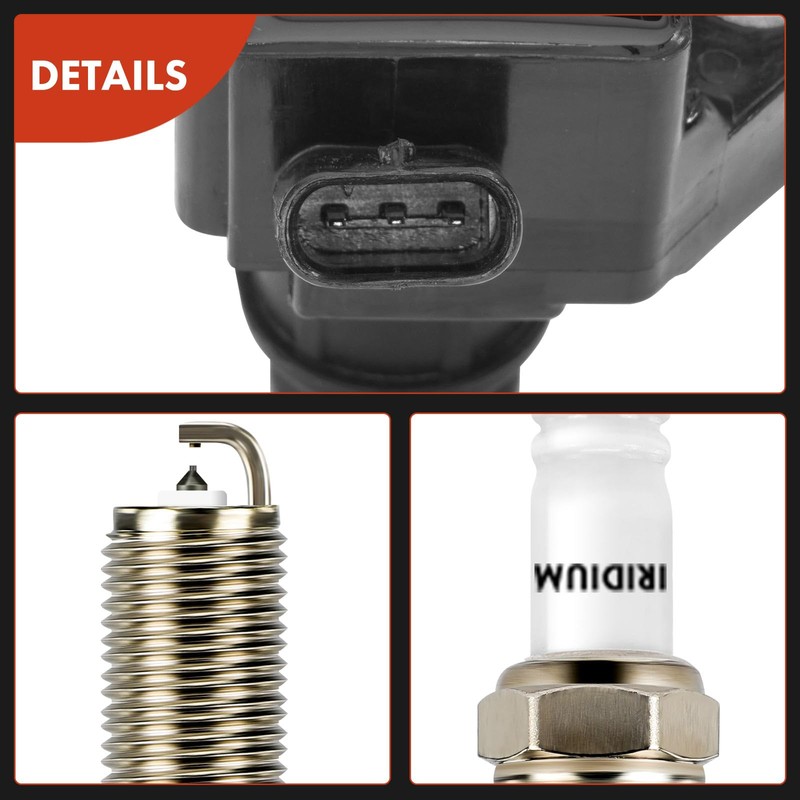 A-Premium Set of 4 Ignition Coil Pack and Iridium Spark