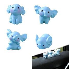 4Pcs Elephant Car Accessories Mini Cute Resin Elephants Figurines Dashboard Ornaments and Decorations Funny Animal Ornament Delights for Car Interior Decor Adorable for Men Women