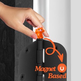 Cute Fox Hinge Head Home Decoration - Animal Hinge Heads Decorative Topper Set of 6 - Magnetic Hinge Head Toppers for Door Decor