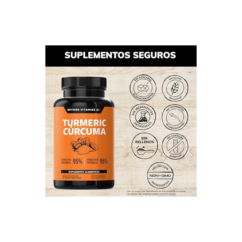 BEYOND VITAMINS - Turmeric Cúrcuma con Extracto de Raíz de