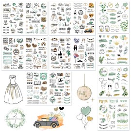 GROFIS Sticker Wedding Guest Book (293 Designs), Vintage Stickers Wedding, Wedding Stickers with Lots of Love, Love Stickers for Guest Book, Photo Album or Scrapbook Wedding Decoration