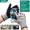 Kebada W3 Work Gloves for Men and Women, Touchscreen Nylon
