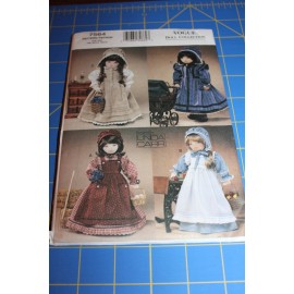 Vogue #7564 Doll Coll Pattern Linda Carr 4 Dress Styles 18" Doll Prairie Cloths