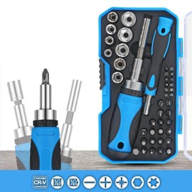 44 in 1 Magnetic Screwdriver Set, Multi Screwdriver Socket Bit Set, Hand Tool with Storage Case