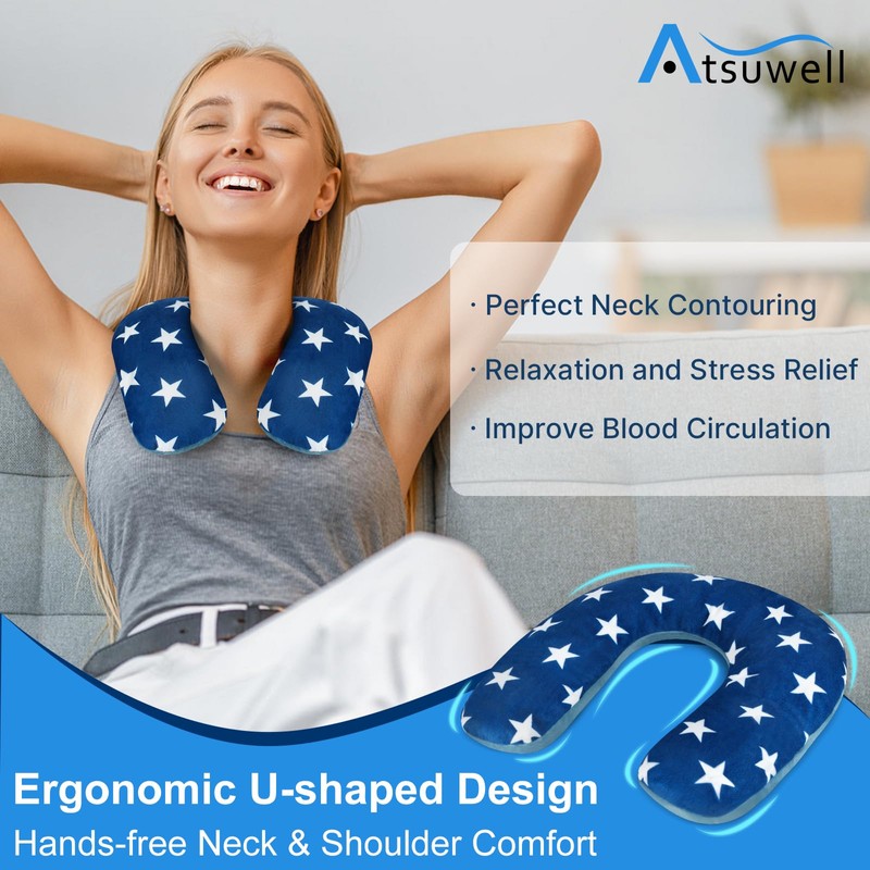 Atsuwell Neck Warmer Microwavable, Heated Neck Pillow Microwavable with Cotton