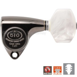 GOTOH NEW Gotoh SGV510Z-P7 Tuners L3+R3 Set PEARL Buttons 21:1 Ratio 3x3 - COSMO Black