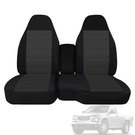 runfider Washable Front Seat Cover for Chevrolet Colorado GMC Canyon 2004-2012 Designed for 60/40 Split Bench Seats with Center Console Armrest Easy Installation - Black