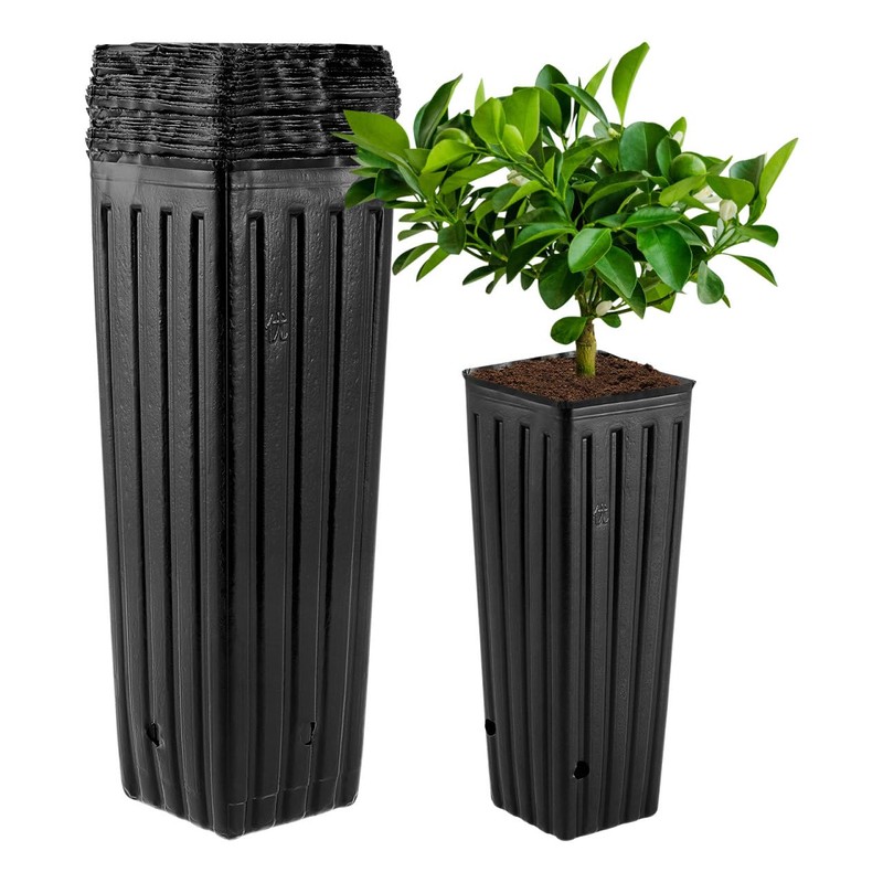 HANABASS 50Pcs 12 Inch Deep Tree Pots Flower Seedling Tall
