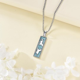 HBLICY Horse Necklace 925 Sterling Silver Gravel Turquoise Jewelry Gifts for Women Men Horse Lover