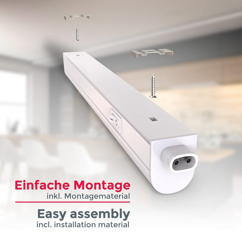 B.K.Licht - LED Strip with On/Off Switch, Neutral White Light
