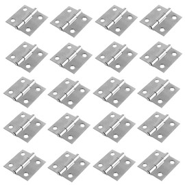 PDETVEO 20PCS 1 Inch Folding Butt Hinges, Stainless Steel Cabinet Hinges, Small Door Hinges for Wooden Jewelry Box, Crafts, DIY, Drawer, Dressing Cabinet