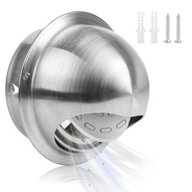 LALAGO 125 mm Round Ventilation Grille, Stainless Steel Ventilation Grille, Exhaust Grille, Dryer Vent Cover Outside, Integrated Backflow Flap, Weather Protection Grille, Anti-Mosquito Wall Vent