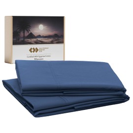 California Design Den Pillow Cases Queen Size Set of 2 - Certified Luxury 100% Egyptian Cotton Pillowcases Standard/Queen with Envelope Closure, Soft, Cool and Durable Sateen - Navy Blue