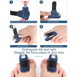1 Pair Toe Splint Broken Toe Brace Toe Straightener for Hammer Toe, Curled Toe, Big Toe, Women Men Broken Toe Support Toe Wraps