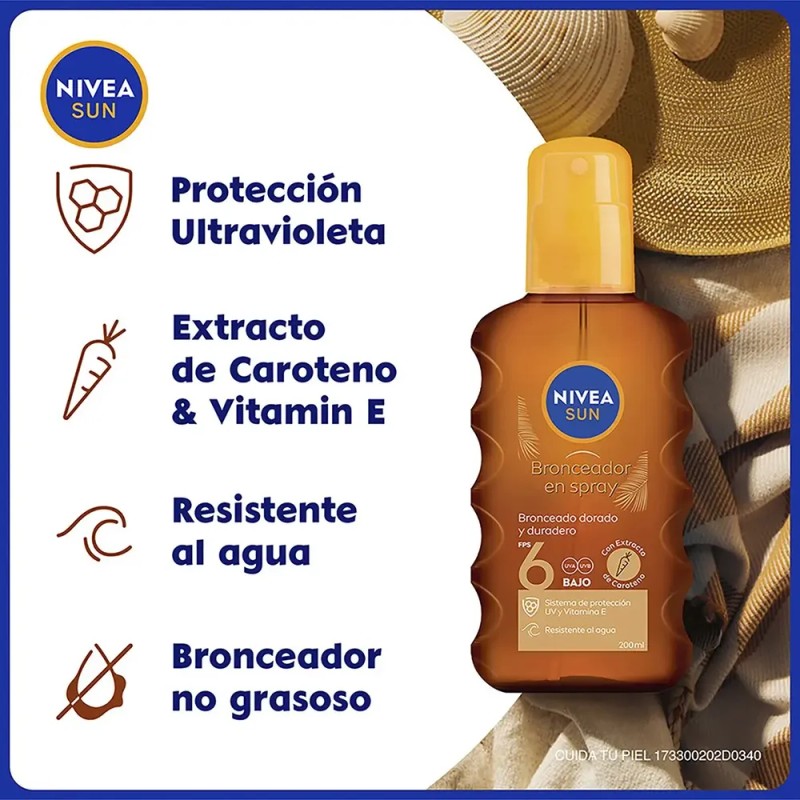 Aceite Bronceador Nivea Sun Fps6 200ml