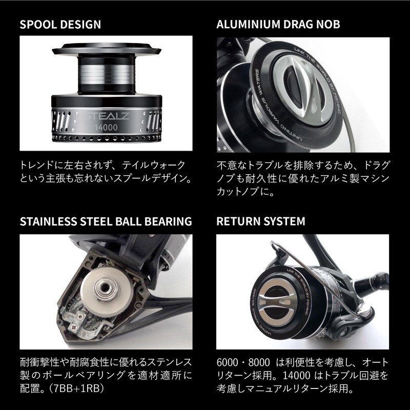 Tailwalk Reel STEALZ Stealth Optional Spool 8000