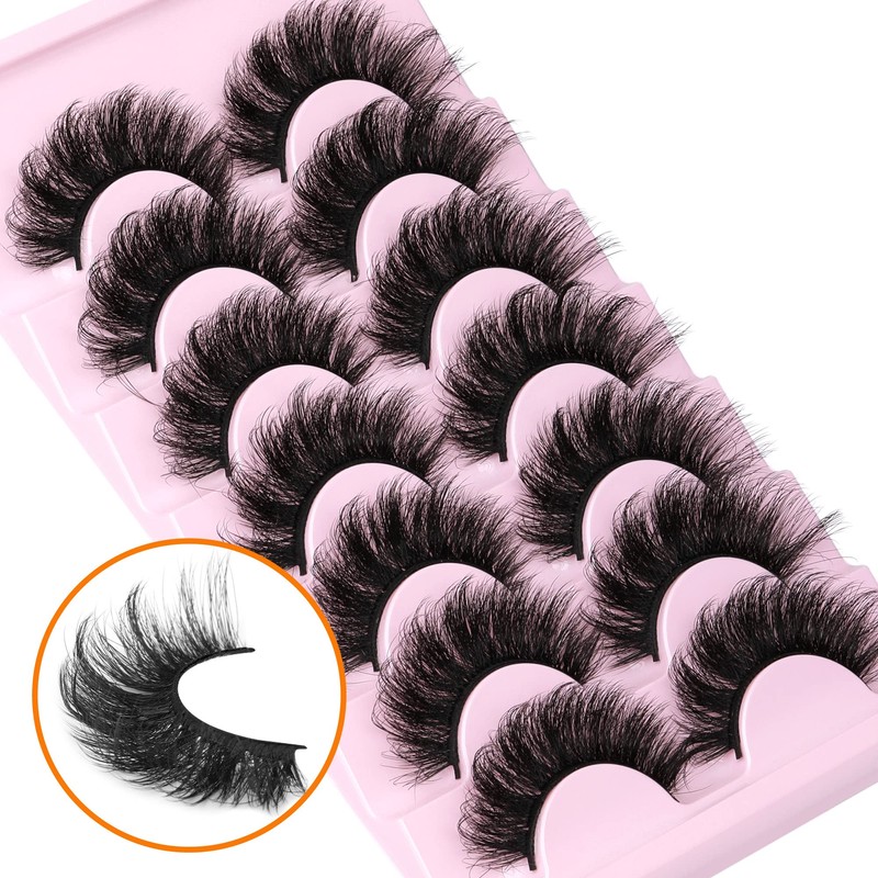 Fake Eyelashes Fluffy Volume Thick Lashes Faux Mink 20MM Long