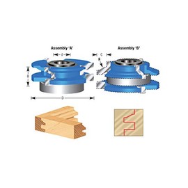 Amana Tool - SC579 Carbide Tipped 3-Wing Roman Ogee Reversible Stile & Rail 2-29/32 x 1 x