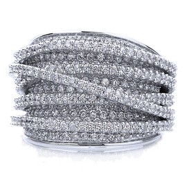 925 Sterling Silver Ring 14K Gold or Rose Gold Plated Crisscross Intertwined Design CZ Stone Beautiful Pave Ring 15mm, 9