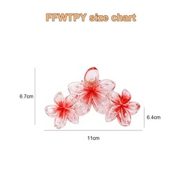FFWTPY Pack of 6 Flower Hair Clips Women Girls Large Colourful Flower Hawaiian Hair Clip Non-Slip Hair Clip Claw Clip Hair Clips Hairdressing Supplies for Thick & Thin Hair