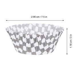 100pcs Cupcake Paper Cups Black and White Cupcake Liners Baking Cups Wraps Muffin Liners Checkerboard Cup Wraps Race Car Cupcake Liners Party Decorations
