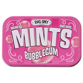 Big Sky Sugar Free Mints Bubblegum | Sugarfree, No Artificial Colors or Flavors | Kosher Certified, Vegan, Gluten Free | Aspartame & Xylitol Free | 50 Count Tin (Pack of 6)