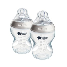 Tommee Tippee - Baby bottles, Natural Start anti-colic bottle, 260 ml, breast-like teat, anti-colic valve, self-sterile, accessories, pack of 2