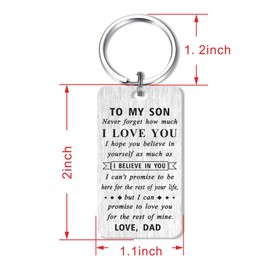 MOQIYXL Son Velentine's Gifts Keychain from Dad, I Love You Son Birthday Gifts from Dad