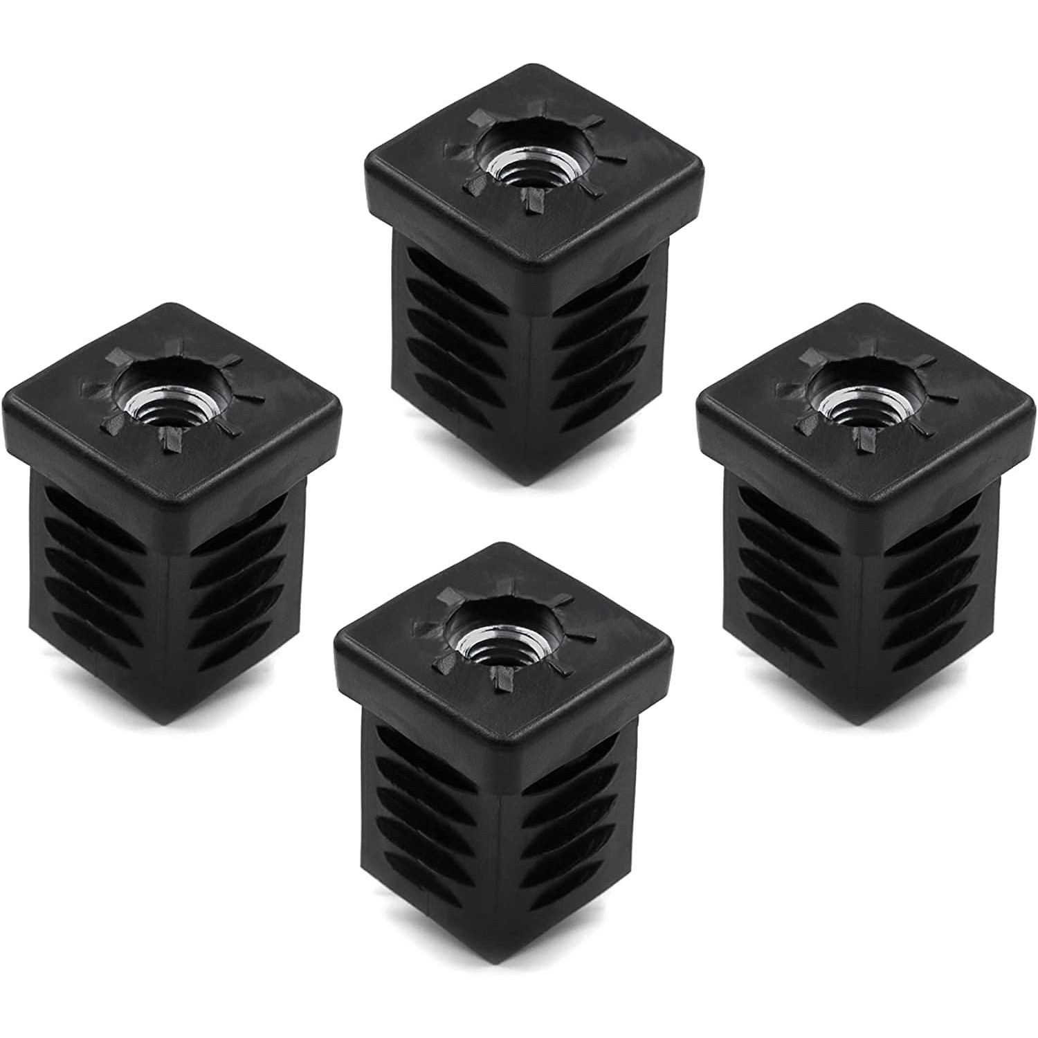 Design61 4 x Threaded Plugs Square Tube Plugs 25 x 25 mm Wall Thickness ...