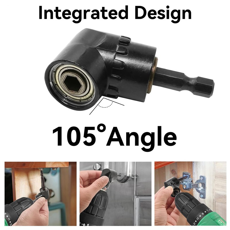 105° Angle Wrench, Black 1/4 Inch Hexagonal Bit Cordless Screwdriver
