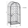 35 Bottle Wrought Iron Wine Rack Cabinet Black with Lock