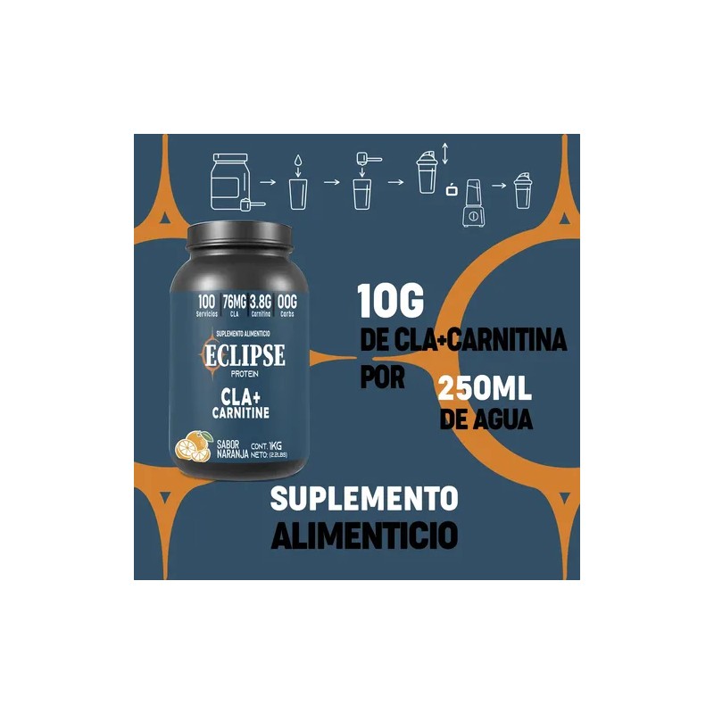Cla Carnitina 1kg Eclipse Suplemento En Polvo 100servicios