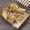 Ribbli Gold Glitter Wired Ribbon with Gold Metallic Edge,Christmas Ribbon