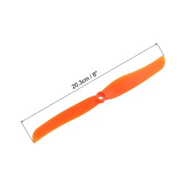 sourcing map 6Pcs 8040 RC Propellers Blade Prop 2 Vane 20.3cm Dia Plastic for RC Aircraft Quadcopter Prop Replacement, Orange with 9 Plastic Washers