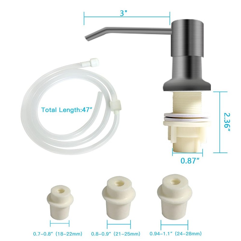 OHiHi Dish Soap Dispenser for Kitchen Sink, Countertop Sink Soap