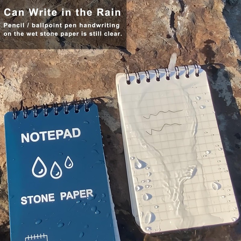 Weatherproof Top Spiral Notepads with Waterproof Paper and Hard Cover,