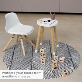 Toddlekind Splat Waterproof Premium High Chair Mat - 41” Non-Toxic Baby Feeding Mat for Easy Clean, Spill-Resistant Floor Protector - Durable, Toddler Dining Made Easy Anchor (Charcoal/Black)