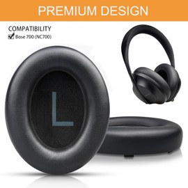 GVOEARS Replacement Earpads for Bose 700 (NC700) Wireless Headphones, Ear Pads Cushions with Softer Leather, High-Density Noise Cancelling Foam, Added Thickness Extra Durable Ear Cushions (Black)