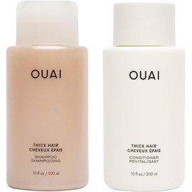 OUAI Juego de champú y acondicionador para cabello grueso, champú y acondicionador sin sulfato para el cuidado del cabello grueso, hidrata, fortalece y combate el encrespamiento