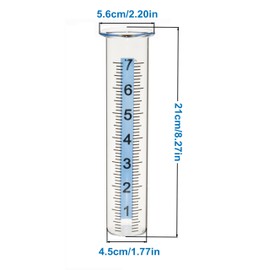 Mateda 7" Capacity Rain Gauge Glass Replacement Tube with Lid Design for Yard Garden Outdoor Home (01)