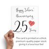 Hunts England - 25th Wedding Anniversary Card - Happy Silver