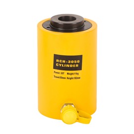 LCyindu 30T Hollow Single Acting Hydraulic Ram Cylinder Jack 2" Stroke RCH-3050 Lifting Cylinders Retract Automatically Quick Connector Porta Power Jack for Shipbuilding, Machinery and Industry