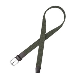 DWOY - Cinturón elástico trenzado elástico para hombres y mujeres, tela elástico trenzado, Verde oliva, S - M / 37'' - 41"