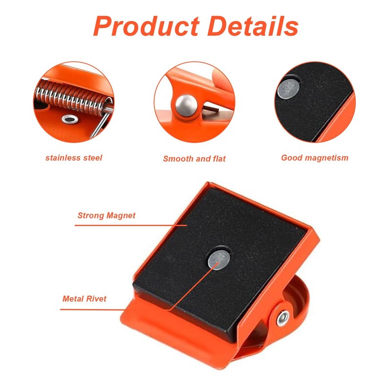 AMONENZ Pack of 12 Magnets with Clip, 31 mm Scratch-Free