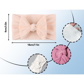 KAPSING Pack of 4 Hair Bands for Baby, Nylon Elastic Headband Baby Girl, Baby Bows Hair Band, Newborn Toddler Hairband