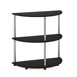 FURINNO Frans Turn-N-Tube Half Round Console Table, Black Oak