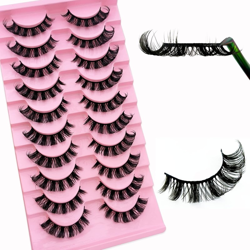 10 Pairs of 3D False Eyelashes Russian False Eyelashes Natural