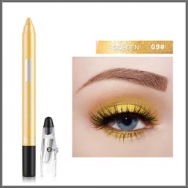 MIELIKKI Cream Eyeshadow Stick with Sharpener, Waterproof Eye Shadow Pencil, Long-Wear & Crease Resistant, Matte & Shimmer Finish, One-Swipe Eye Brightener, Highlighter Stick Makeup, 09